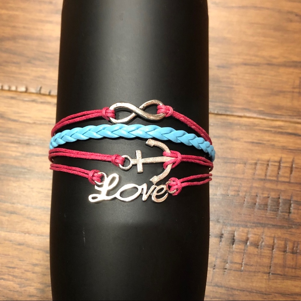 Infinity Leather Charm Bracelet